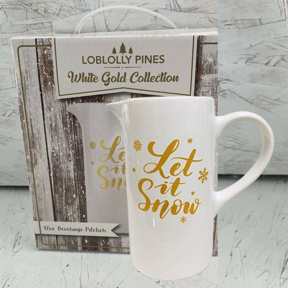 Loblolly Pines 42 oz Let it Snow Ceramic Pitcher NIB - Picture 8 of 8